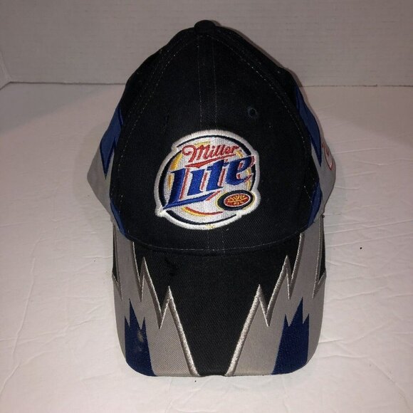 VTG Set of 2 Rusty Wallace #2 Miller Lite Racing Adjustable Hat Cap NASCAR Blue - Picture 7 of 16